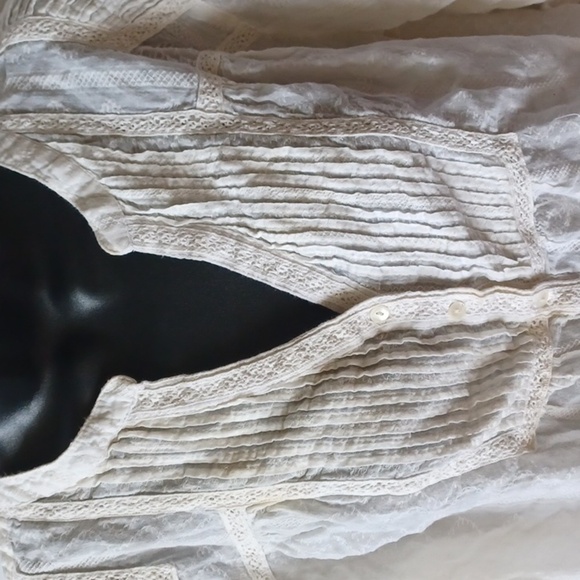 FORBIDDEN LOS ANGELES White Popover Collar Cotton Blouse - Picture 2 of 8